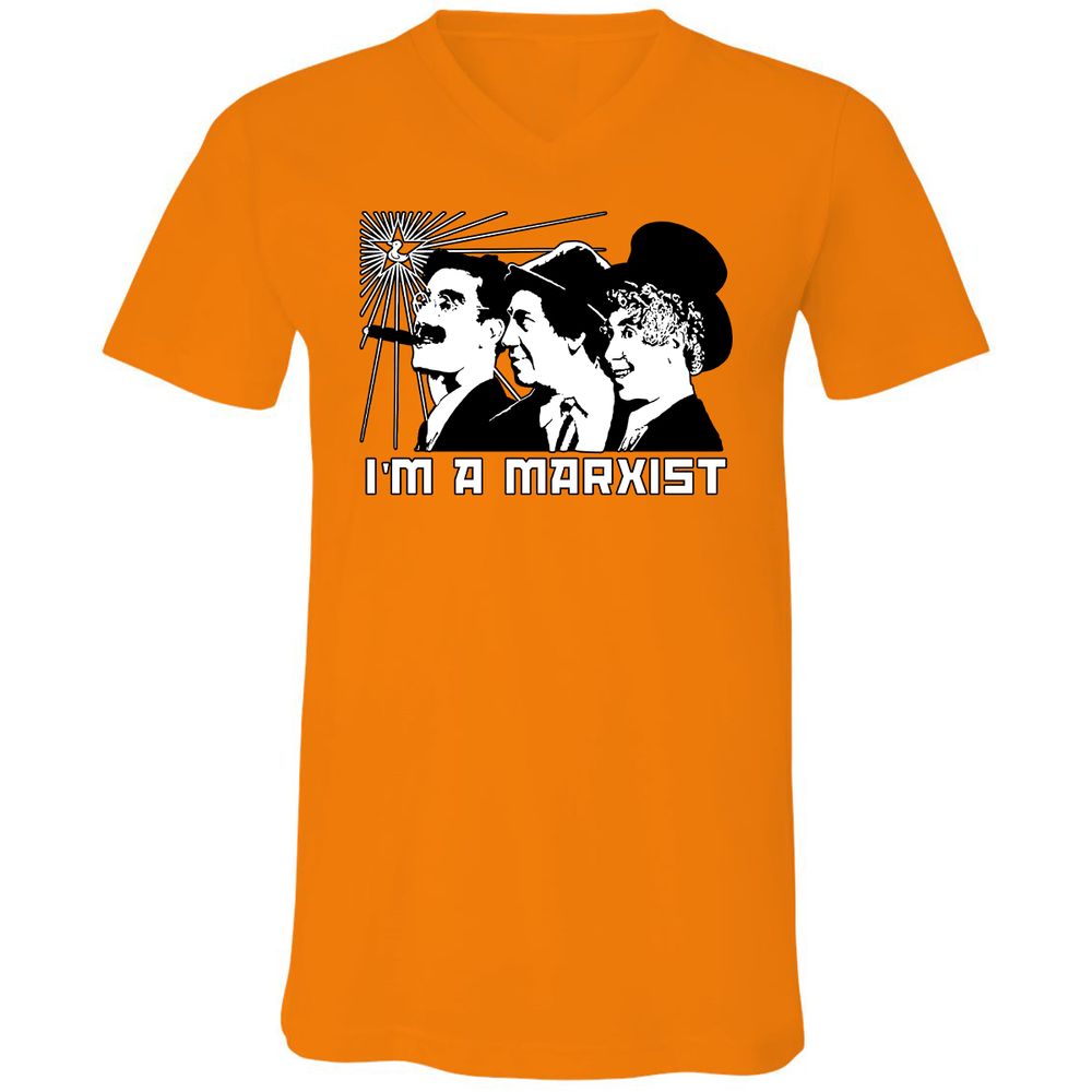 Unisex V-Neck T-Shirt - J9LPN5CU - Orange - 11