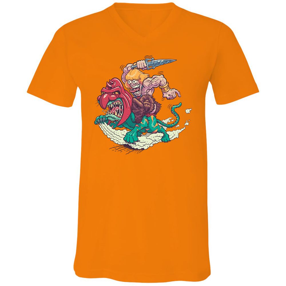 Unisex V-Neck T-Shirt - 7M9MGL9K - Orange - 11