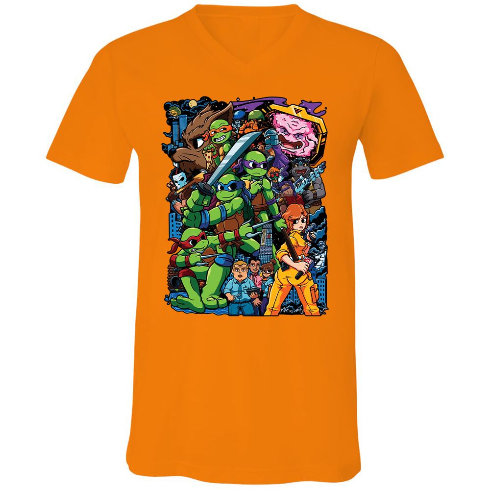 Unisex V-Neck T-Shirt - 4VM2SEBE - Orange - 11