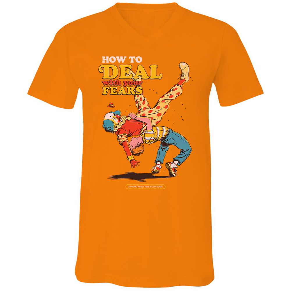 Unisex V-Neck T-Shirt - FRREGM8Z - Orange - 11