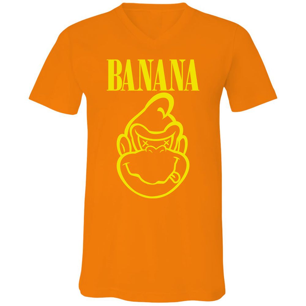Unisex V-Neck T-Shirt - T8AWCFGJ - Orange - 11