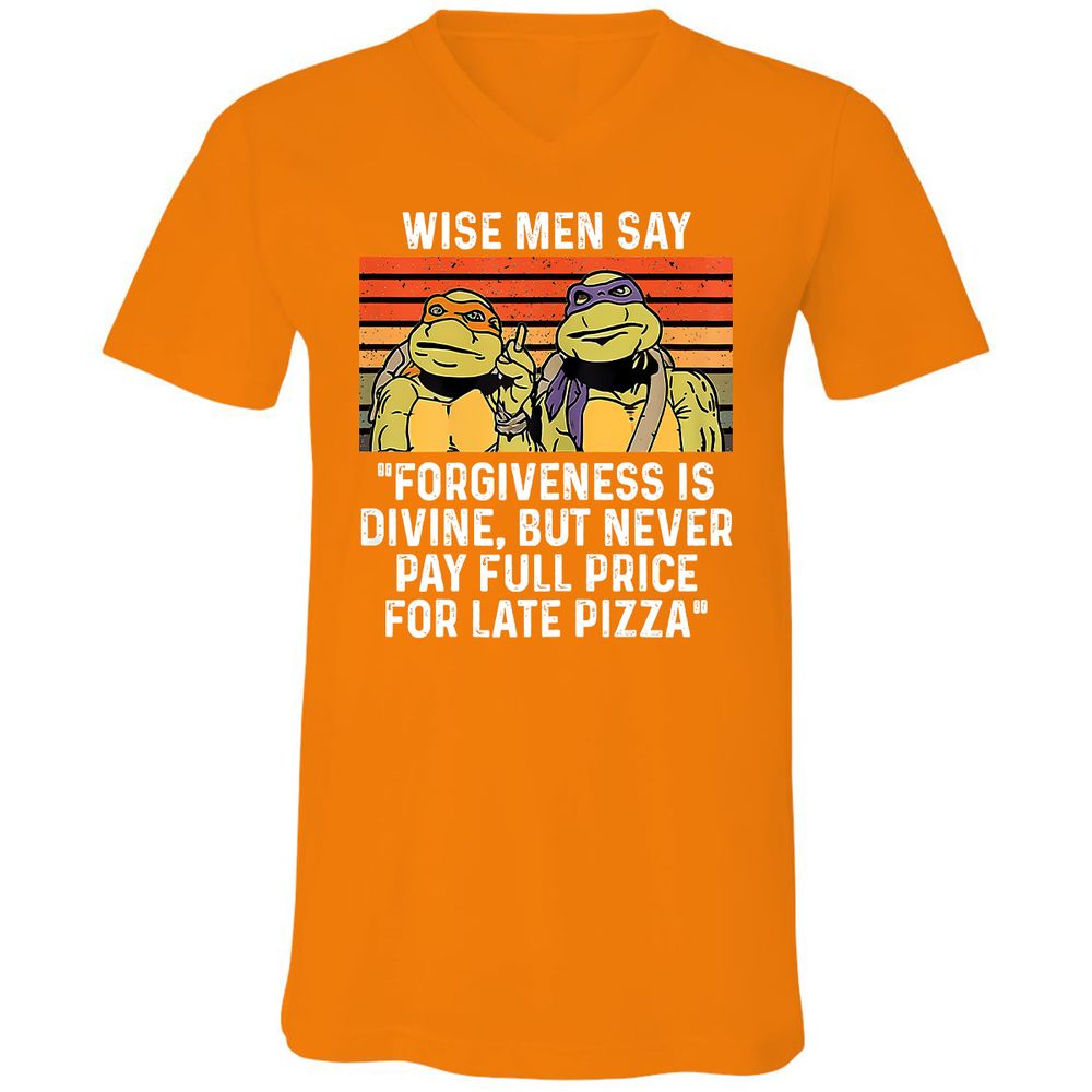 Unisex V-Neck T-Shirt - SYZL4UD8 - Orange - 11