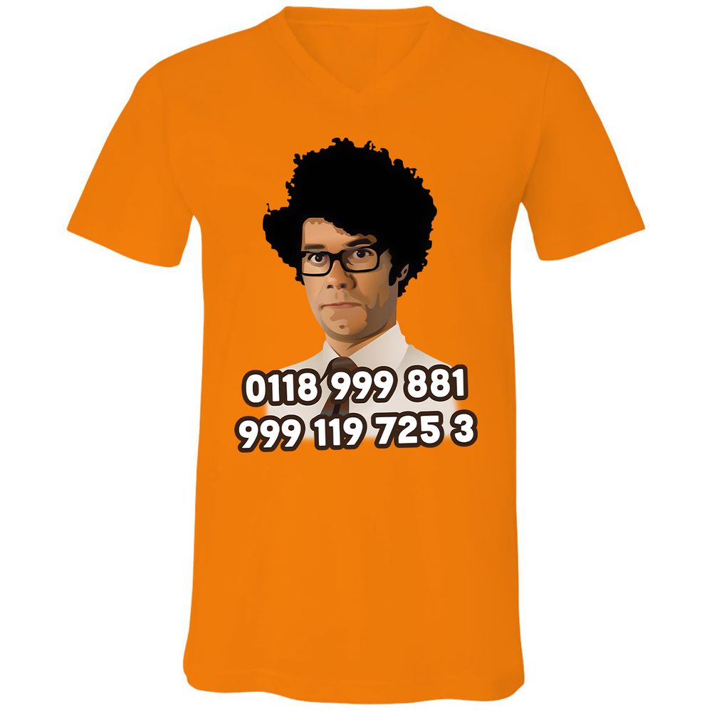 Unisex V-Neck T-Shirt - H9VCM36G - Orange - 11