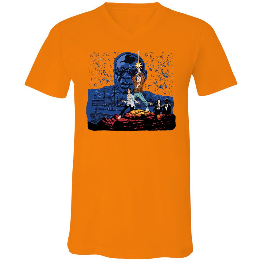 Unisex V-Neck T-Shirt - A5RHDVZQ - Orange - 11