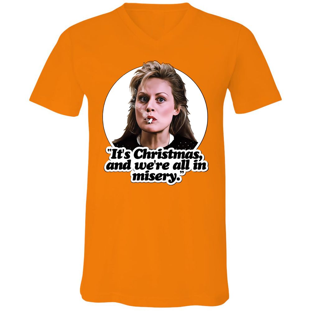 Unisex V-Neck T-Shirt - VQAU5RWZ - Orange - 11
