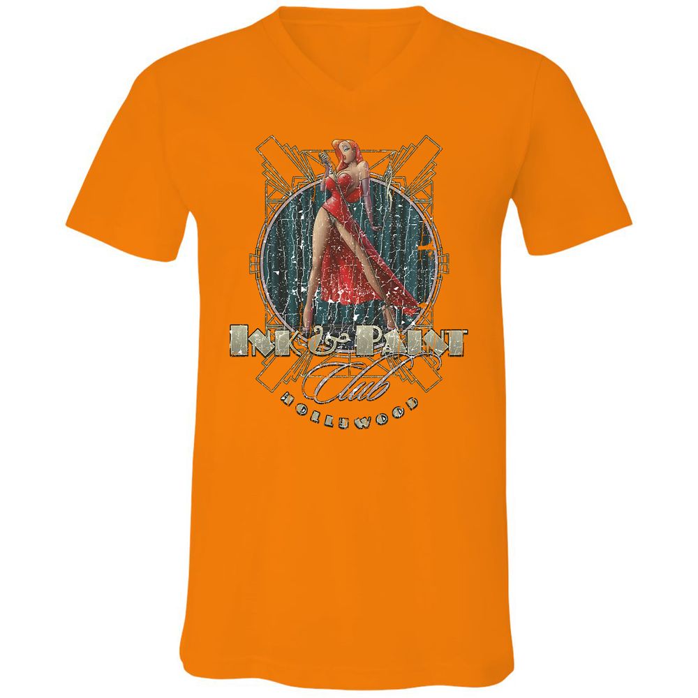 Unisex V-Neck T-Shirt - X47BAHWU - Orange - 11