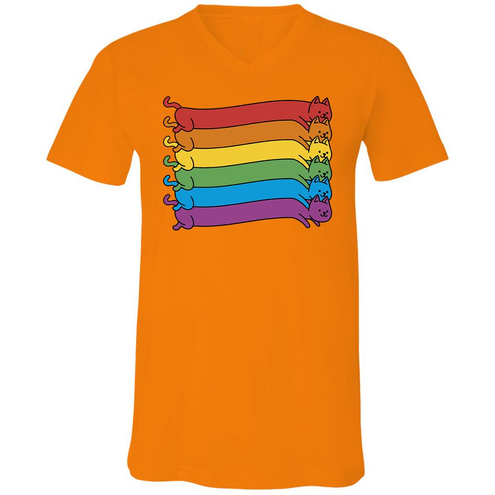 Unisex V-Neck T-Shirt - 6SH7MYTG - Orange - 11