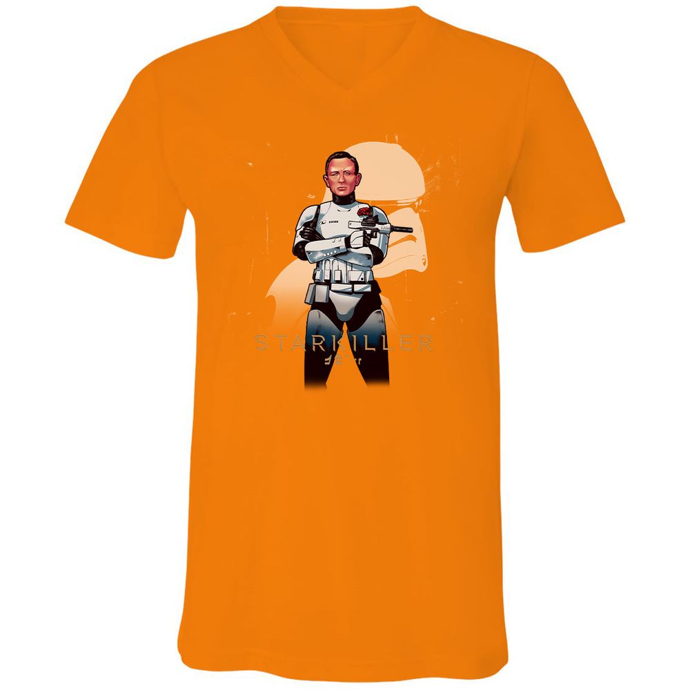 Unisex V-Neck T-Shirt - KX1N4UDK - Orange - 11