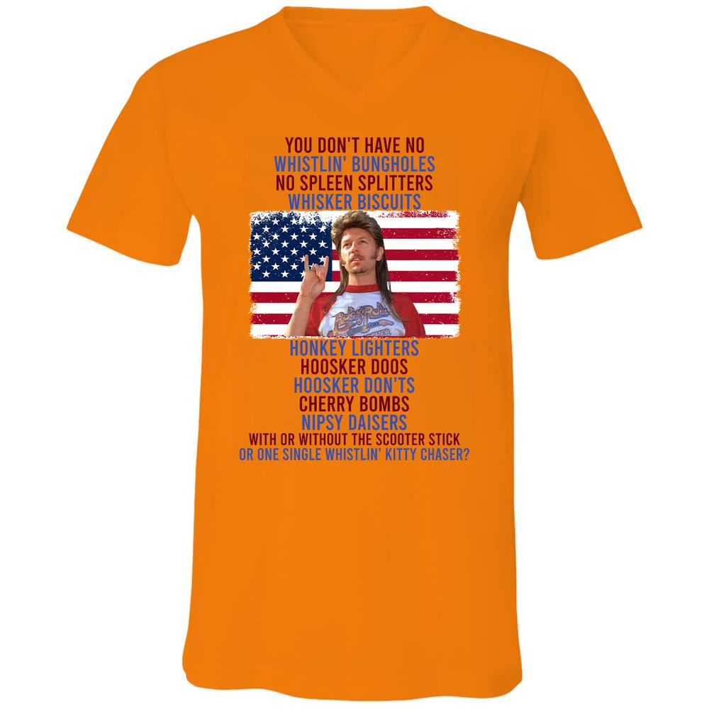 Unisex V-Neck T-Shirt - PCFJ14EX - Orange - 11