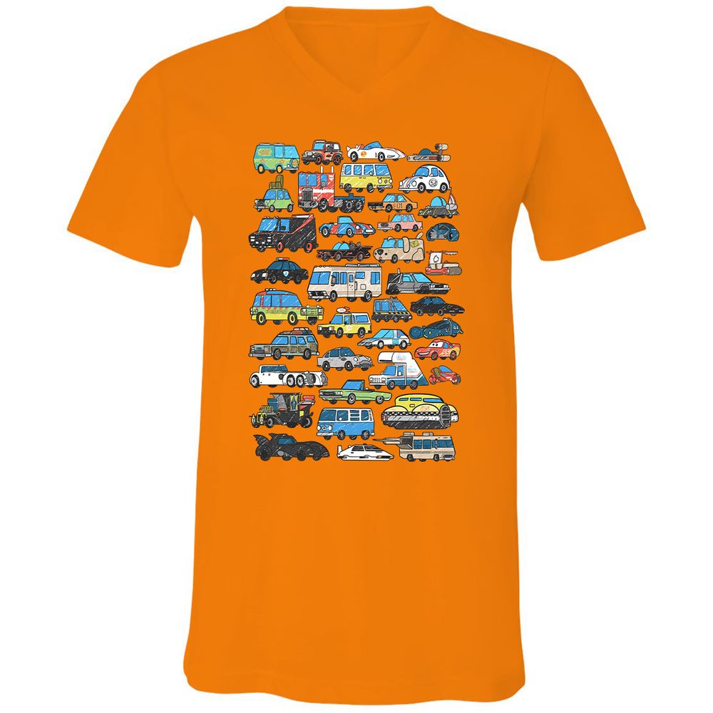 Unisex V-Neck T-Shirt - F18XRGU3 - Orange - 11