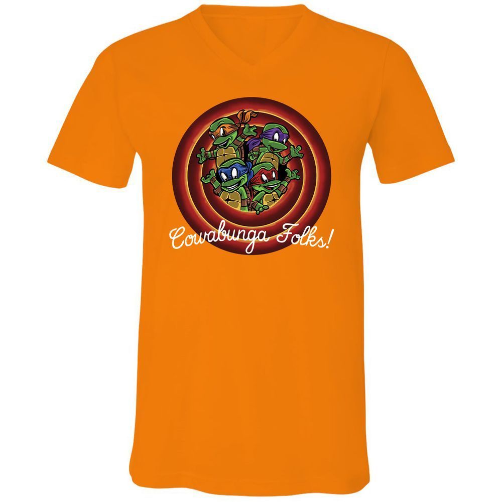 Unisex V-Neck T-Shirt - S8FED825 - Orange - 11