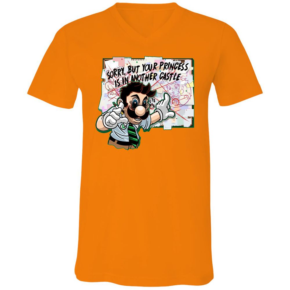 Unisex V-Neck T-Shirt - 34G91UM3 - Orange - 11