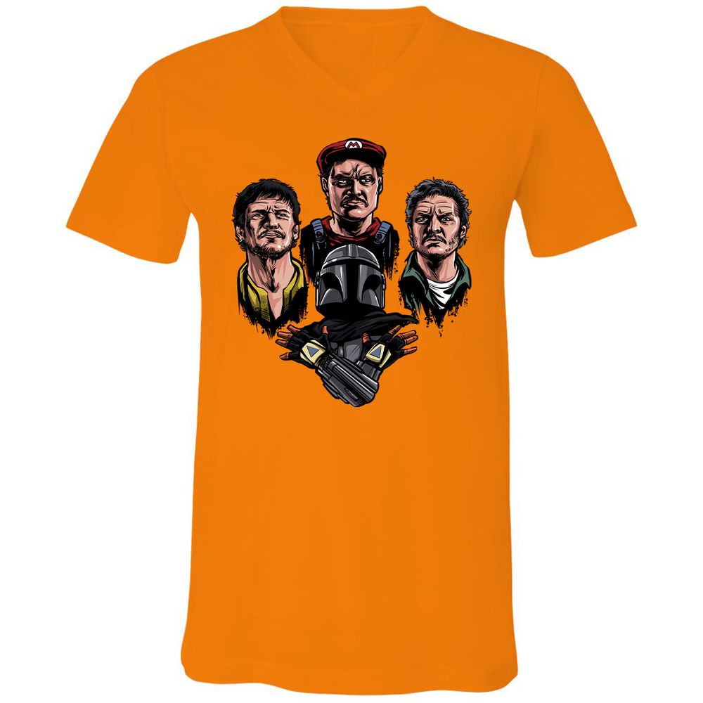 Unisex V-Neck T-Shirt - X2WMSSUK - Orange - 11