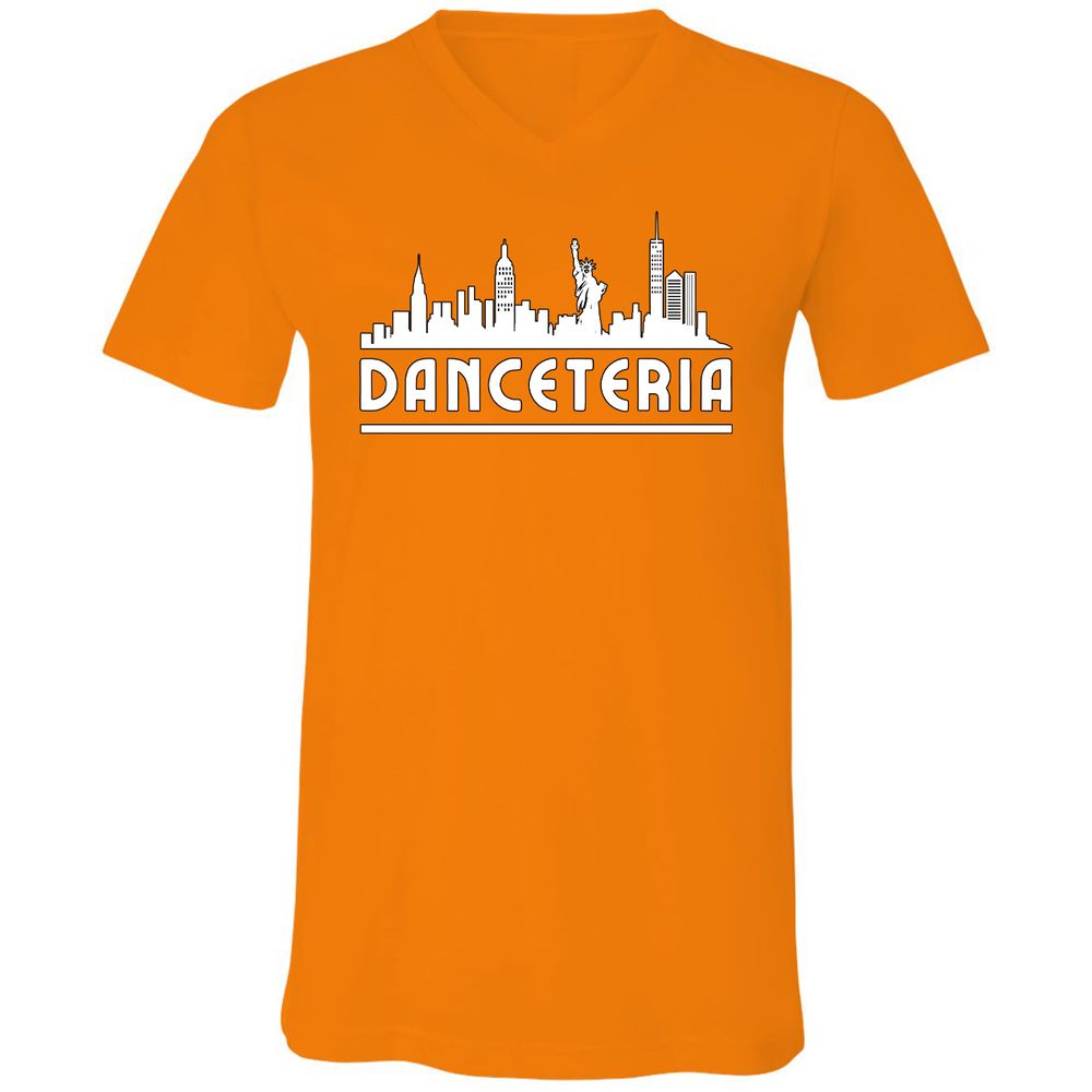 Unisex V-Neck T-Shirt - 3DXNQJ8W - Orange - 11