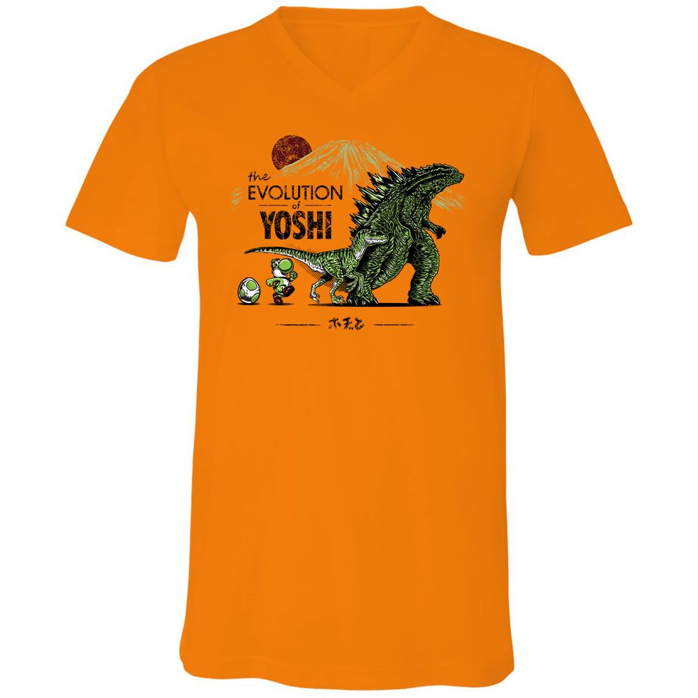 Unisex V-Neck T-Shirt - RJA3TYZT - Orange - 11