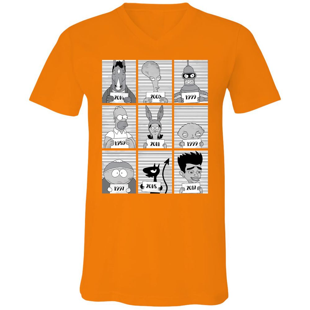 Unisex V-Neck T-Shirt - 1KDQWHJY - Orange - 11