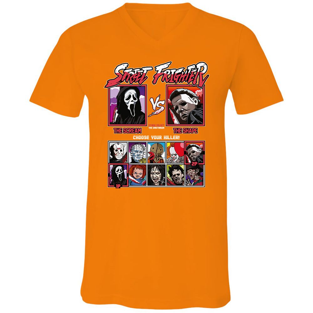 Unisex V-Neck T-Shirt - 4697MWH3 - Orange - 11