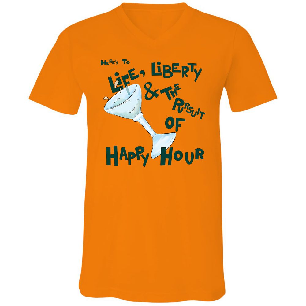 Unisex V-Neck T-Shirt - NQ15DWXG - Orange - 11
