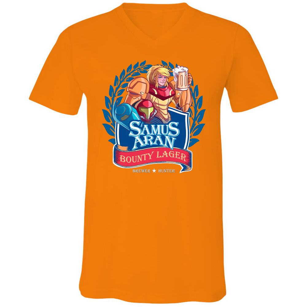 Unisex V-Neck T-Shirt - ZVN2KC5K - Orange - 11