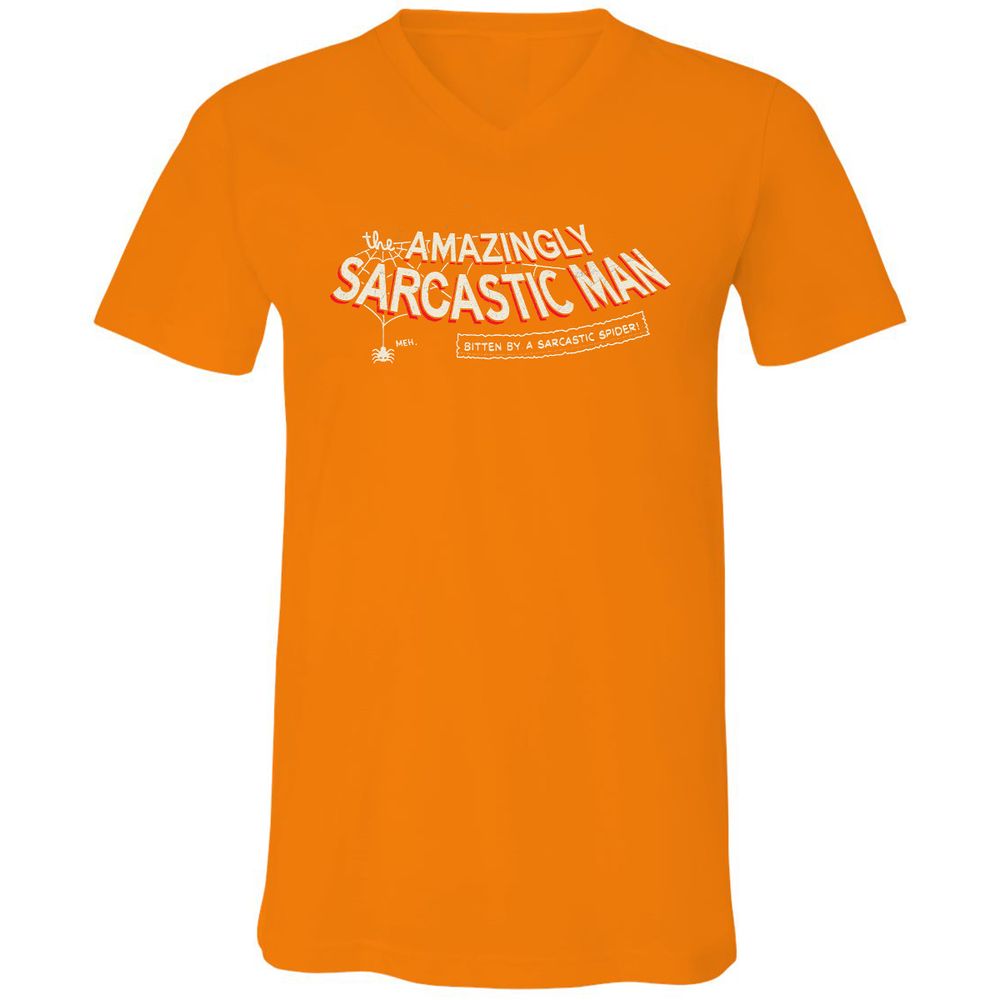 Unisex V-Neck T-Shirt - W4E8QJEJ - Orange - 11