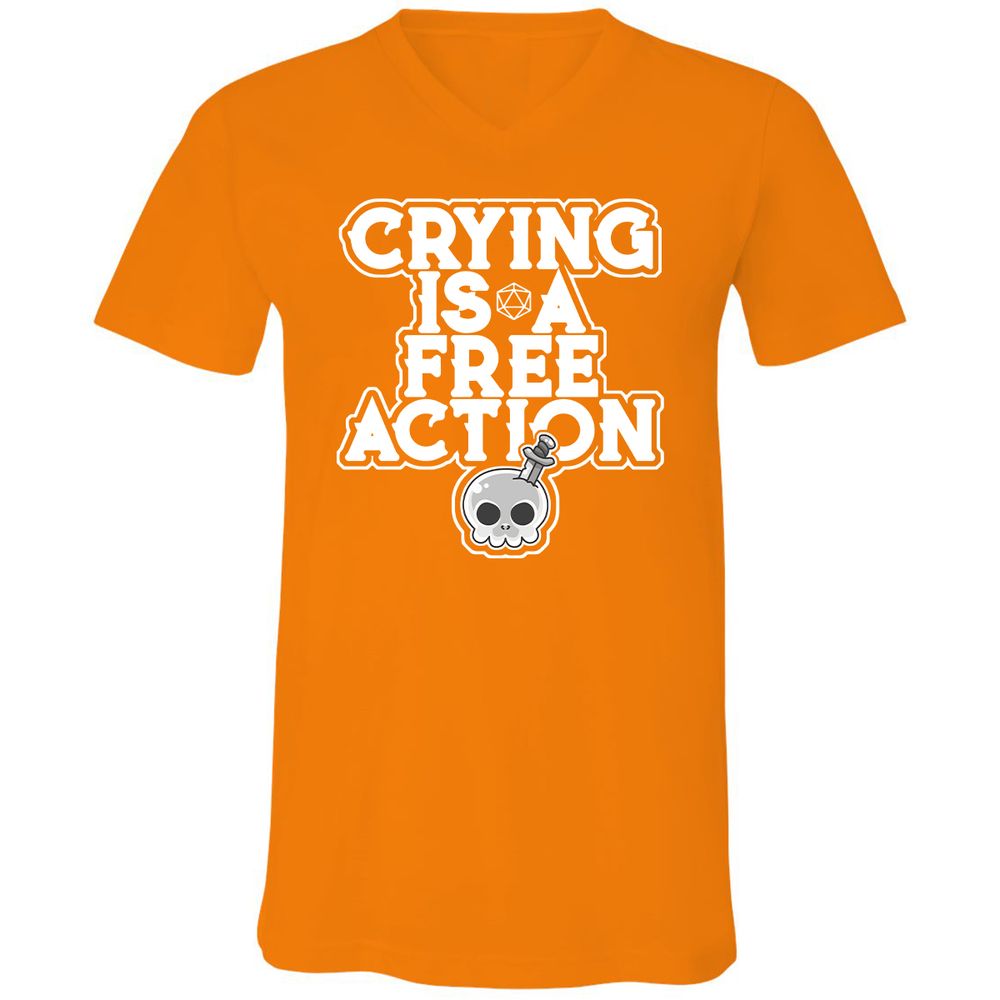 Unisex V-Neck T-Shirt - FFJMUMLK - Orange - 11