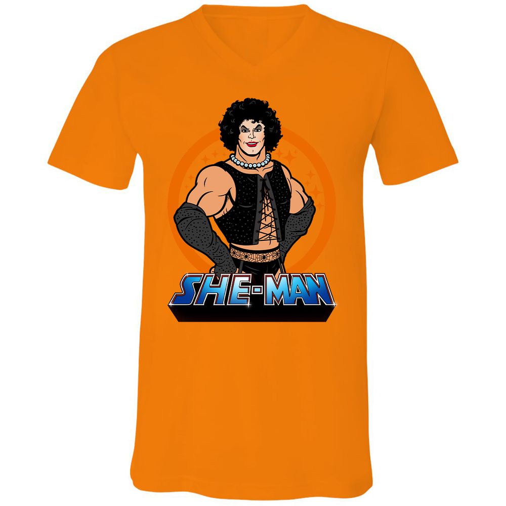 Unisex V-Neck T-Shirt - NRWP44AS - Orange - 11