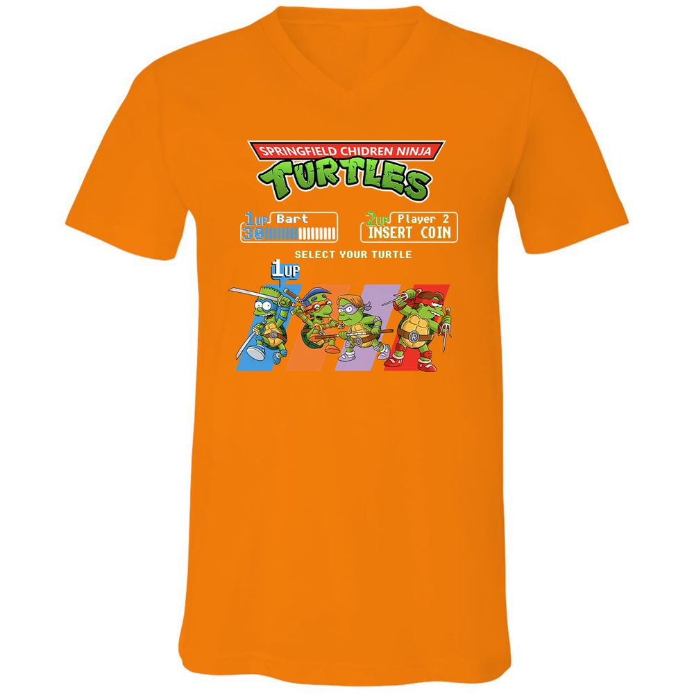 Unisex V-Neck T-Shirt - TXEL1Z9H - Orange - 11