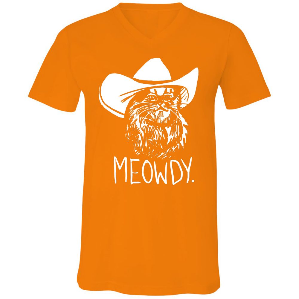 Unisex V-Neck T-Shirt - T9XRHC85 - Orange - 11