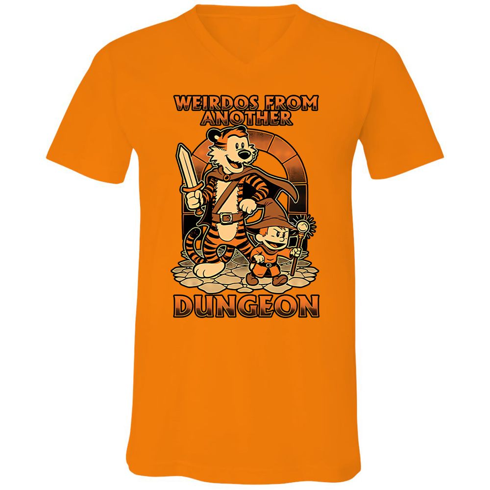 Unisex V-Neck T-Shirt - 4FR2JEGL - Orange - 11