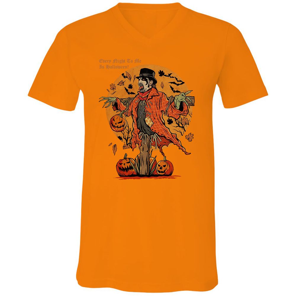 Unisex V-Neck T-Shirt - UZZTZLWU - Orange - 11