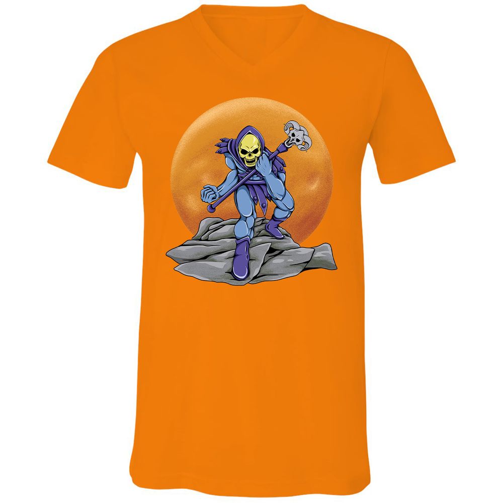 Unisex V-Neck T-Shirt - RPMY84HJ - Orange - 11