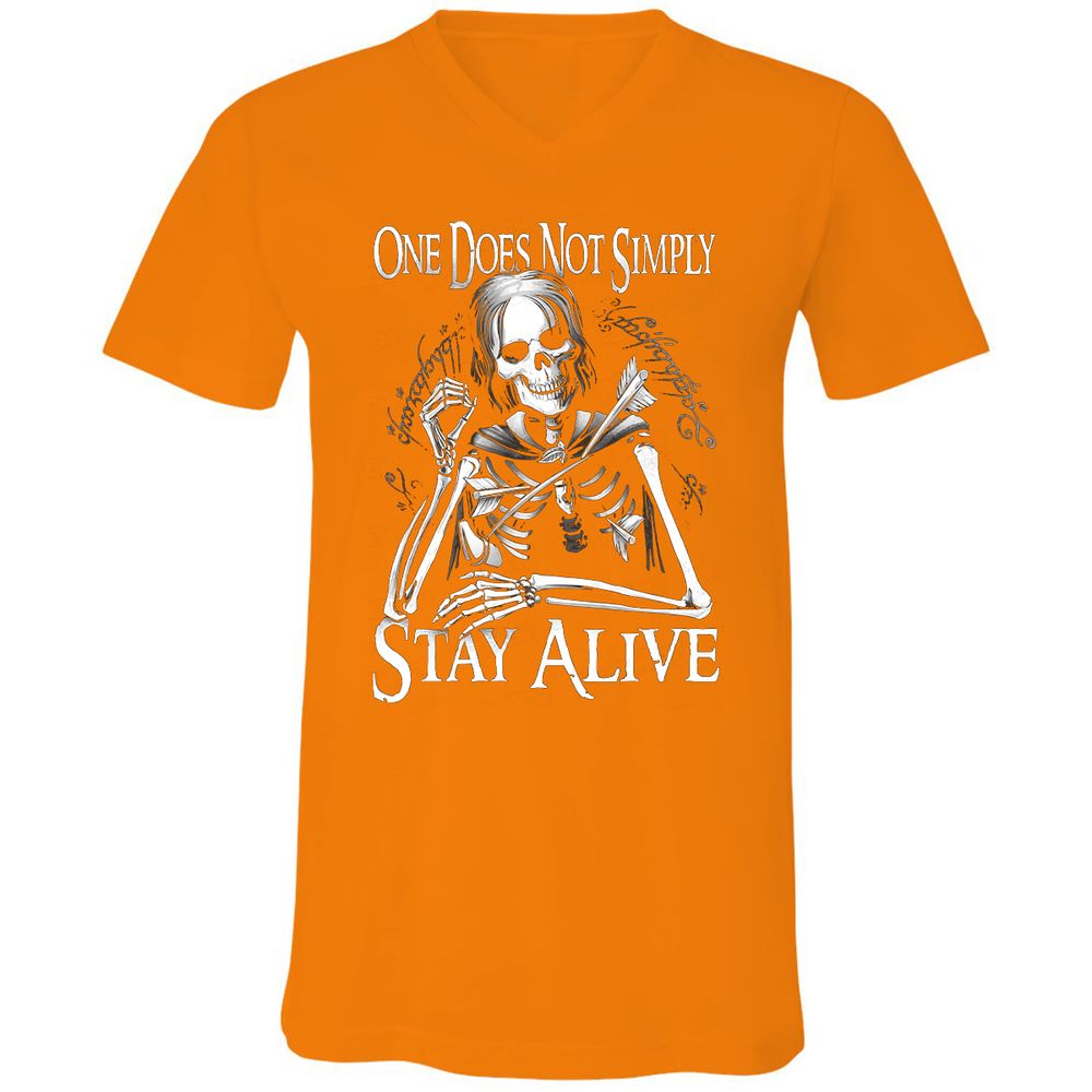 Unisex V-Neck T-Shirt - 1MJZKDXE - Orange - 11