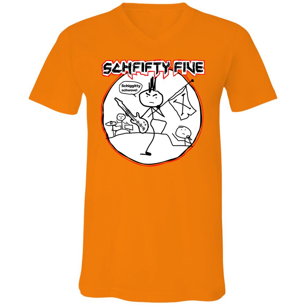 Unisex V-Neck T-Shirt - FTJEWNFN - Orange - 11