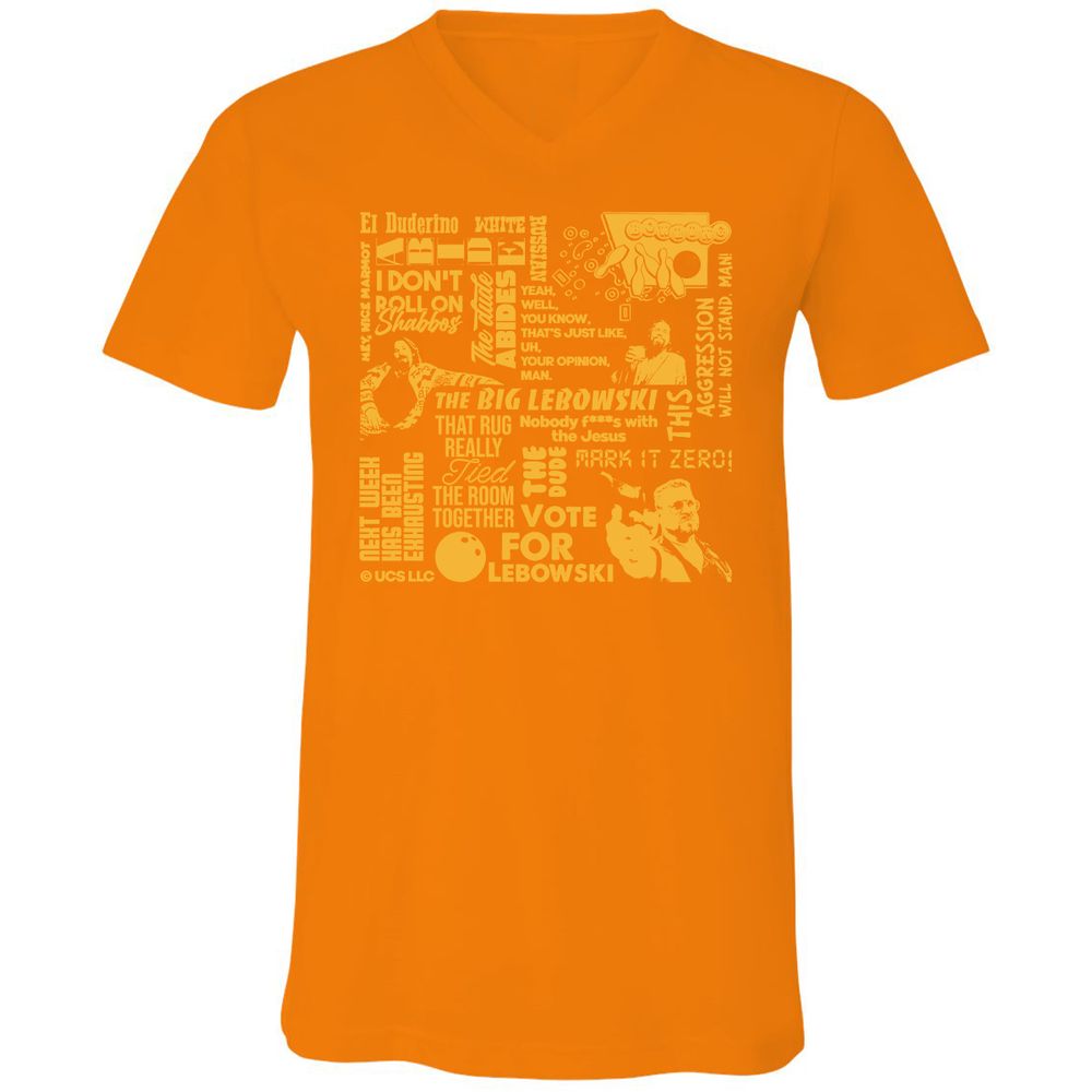 Unisex V-Neck T-Shirt - WL5EK5NY - Orange - 11