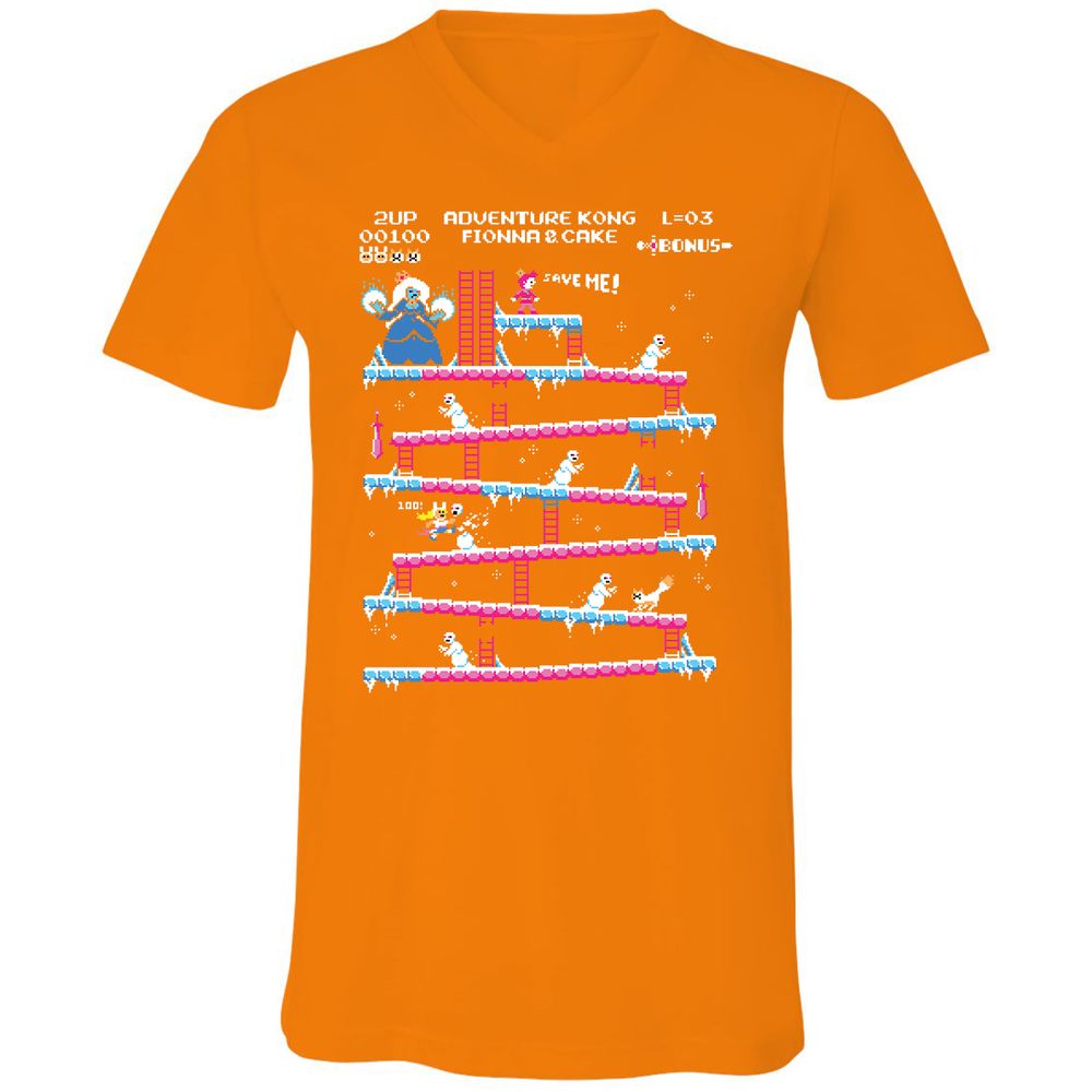 Unisex V-Neck T-Shirt - PYLA8H1V - Orange - 11