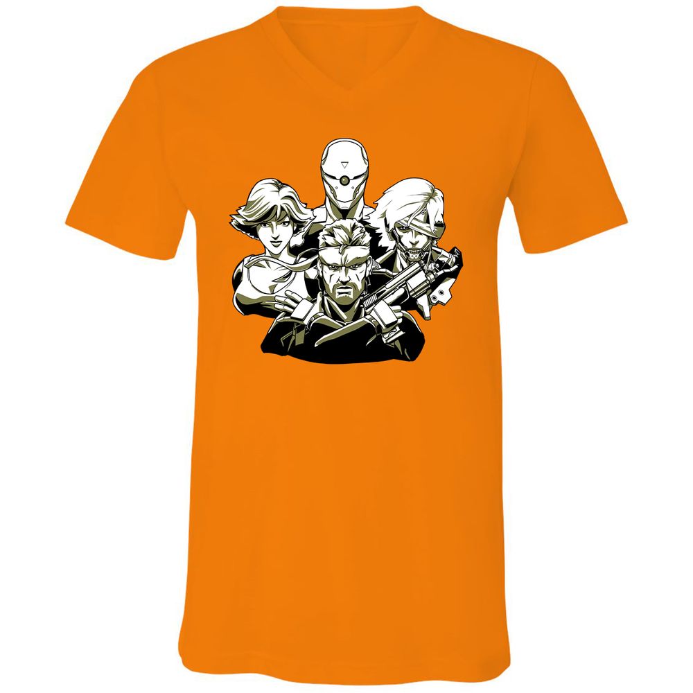 Unisex V-Neck T-Shirt - HHFRMT8S - Orange - 11
