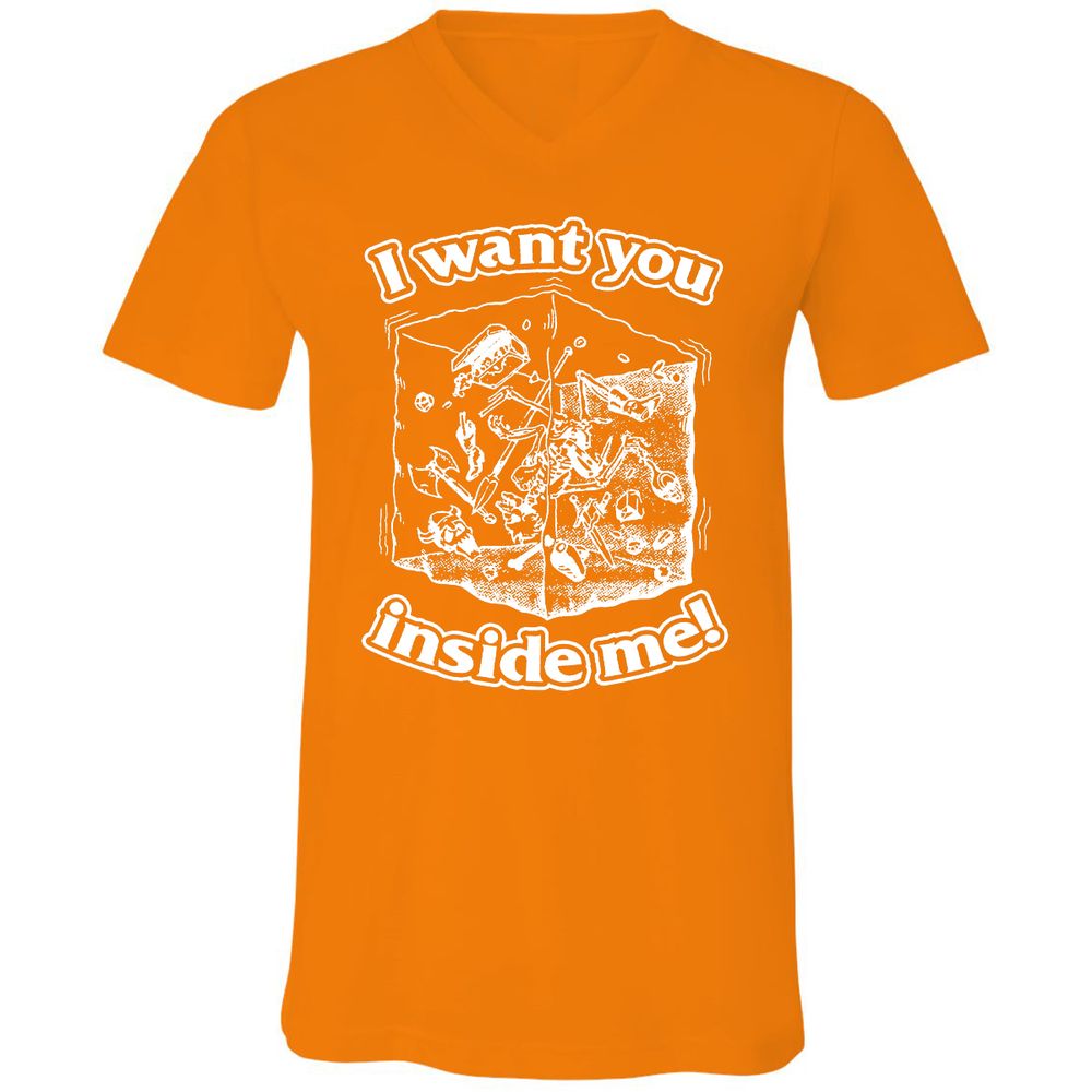 Unisex V-Neck T-Shirt - 3ANWMR1T - Orange - 11