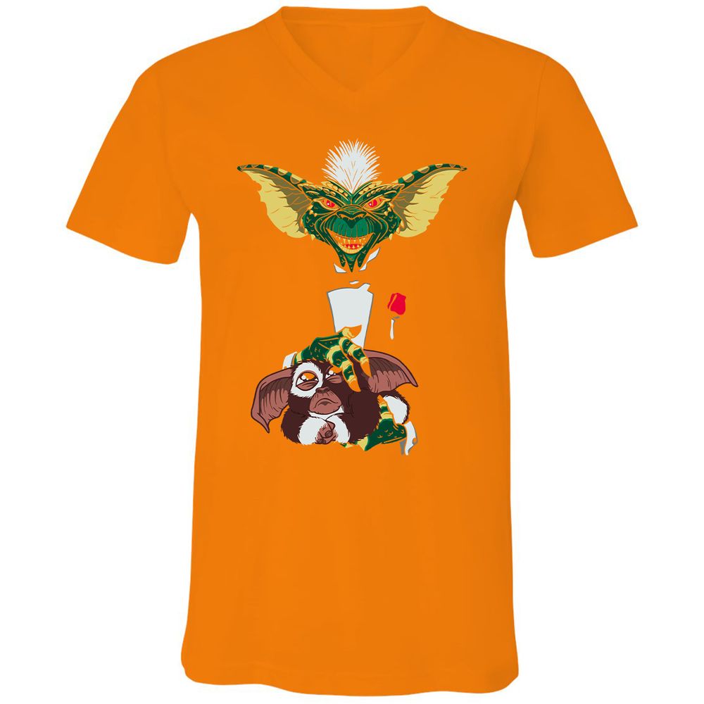 Unisex V-Neck T-Shirt - RVVGQD4S - Orange - 11