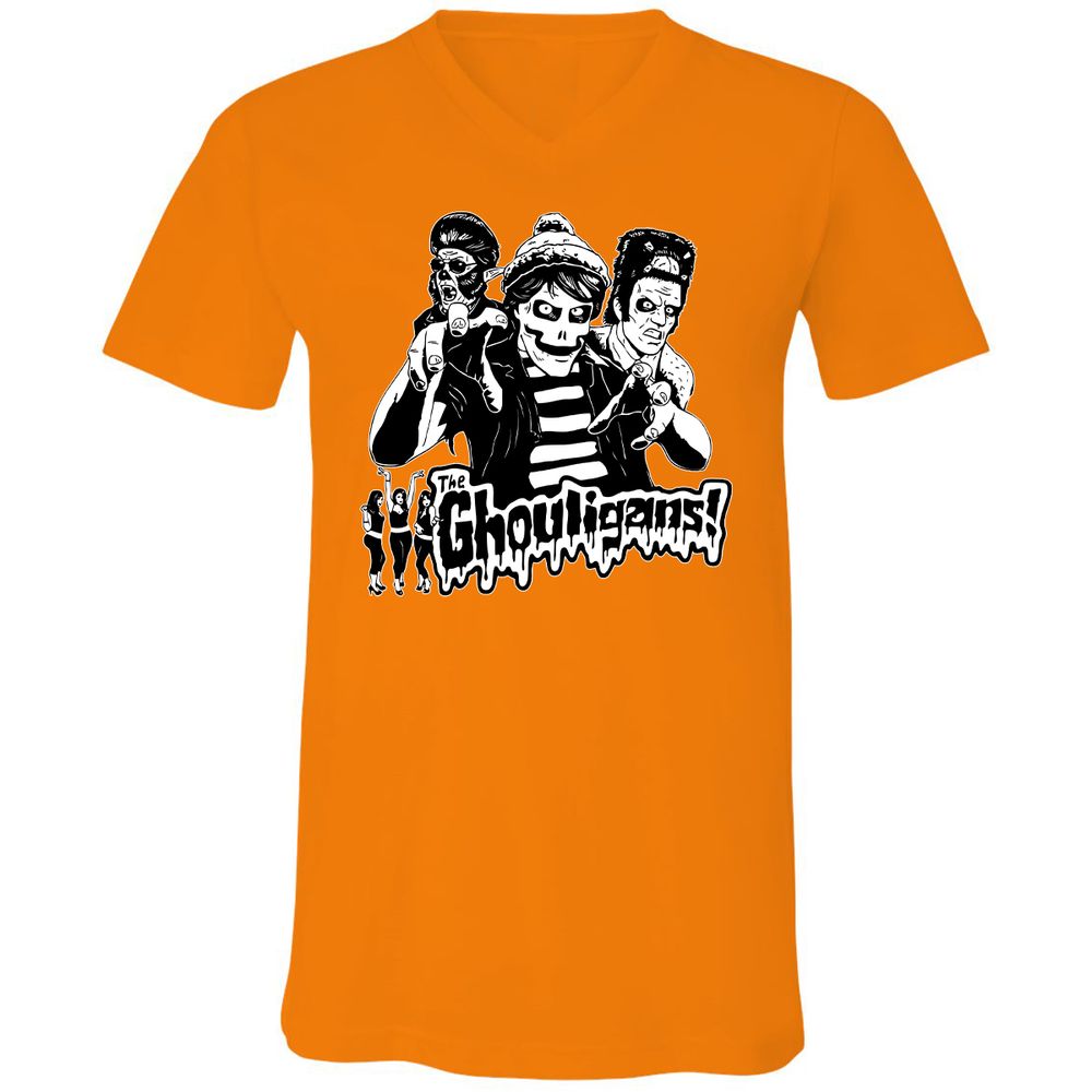 Unisex V-Neck T-Shirt - 8Z9AL7SD - Orange - 11