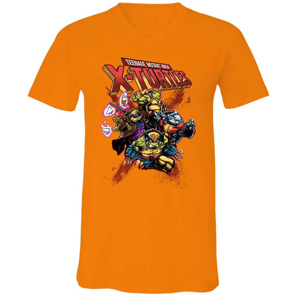 Unisex V-Neck T-Shirt - LUMYUC3U - Orange - 11