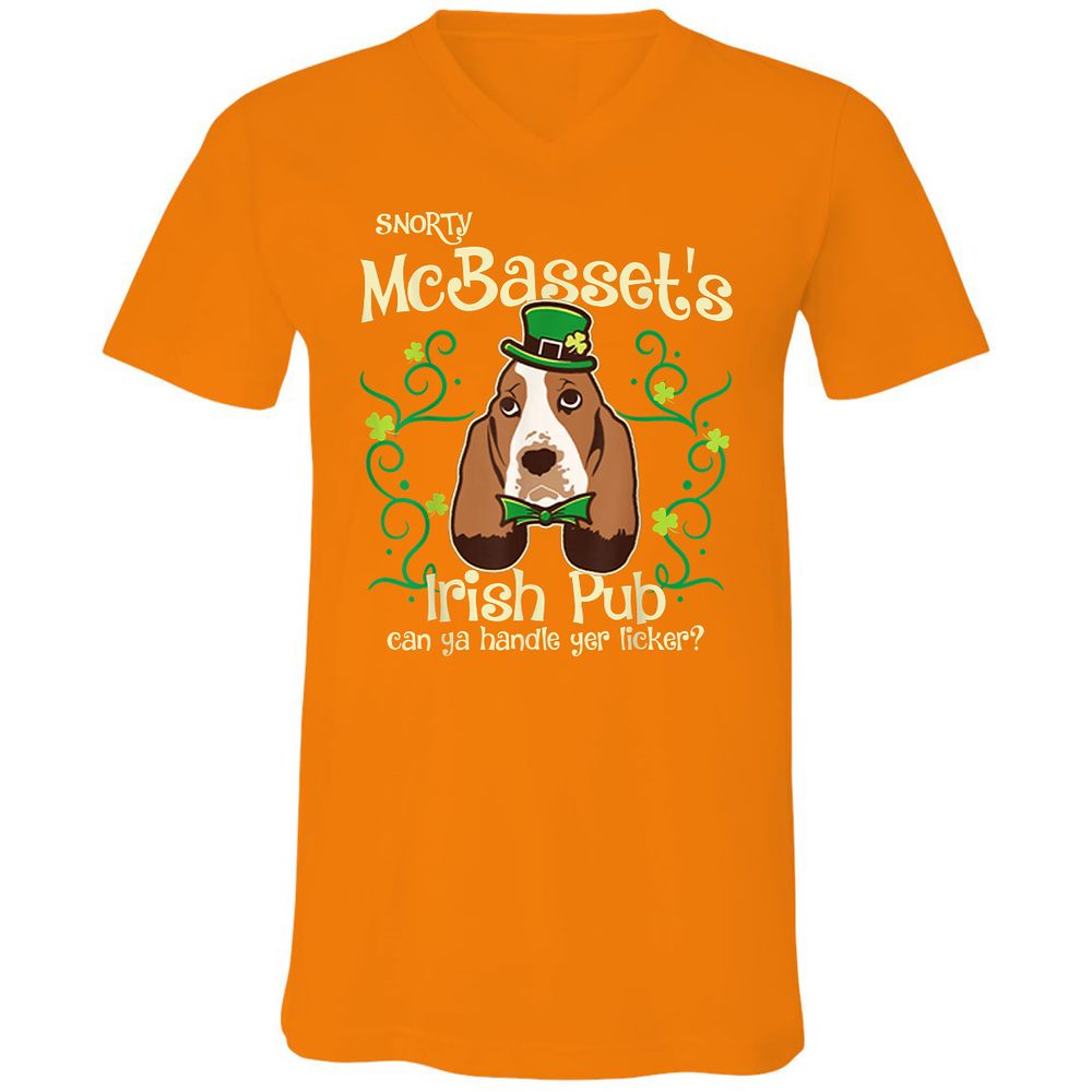 Unisex V-Neck T-Shirt - 9UGW7BHK - Orange - 11
