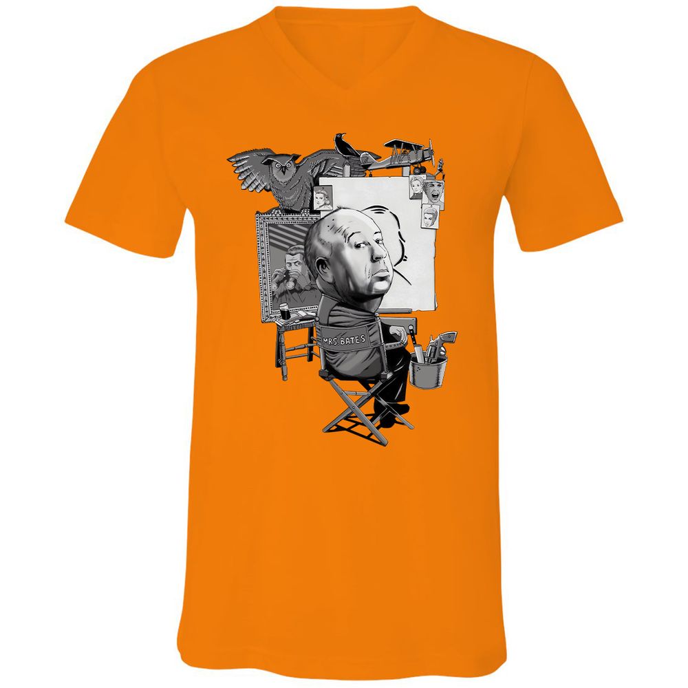 Unisex V-Neck T-Shirt - X8X2TV93 - Orange - 11