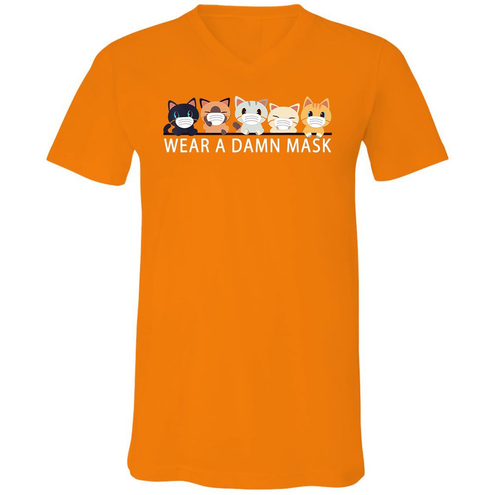 Unisex V-Neck T-Shirt - AZF51UTJ - Orange - 11