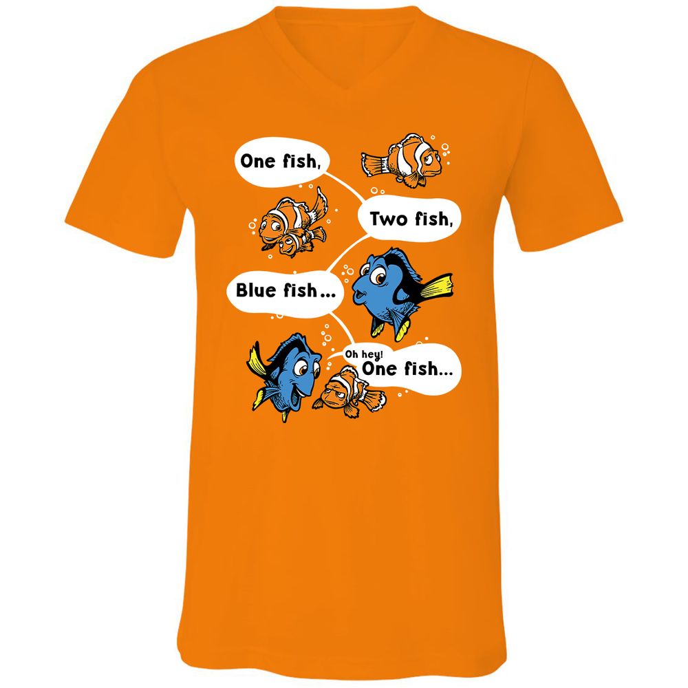 Unisex V-Neck T-Shirt - NQTXKSXD - Orange - 11