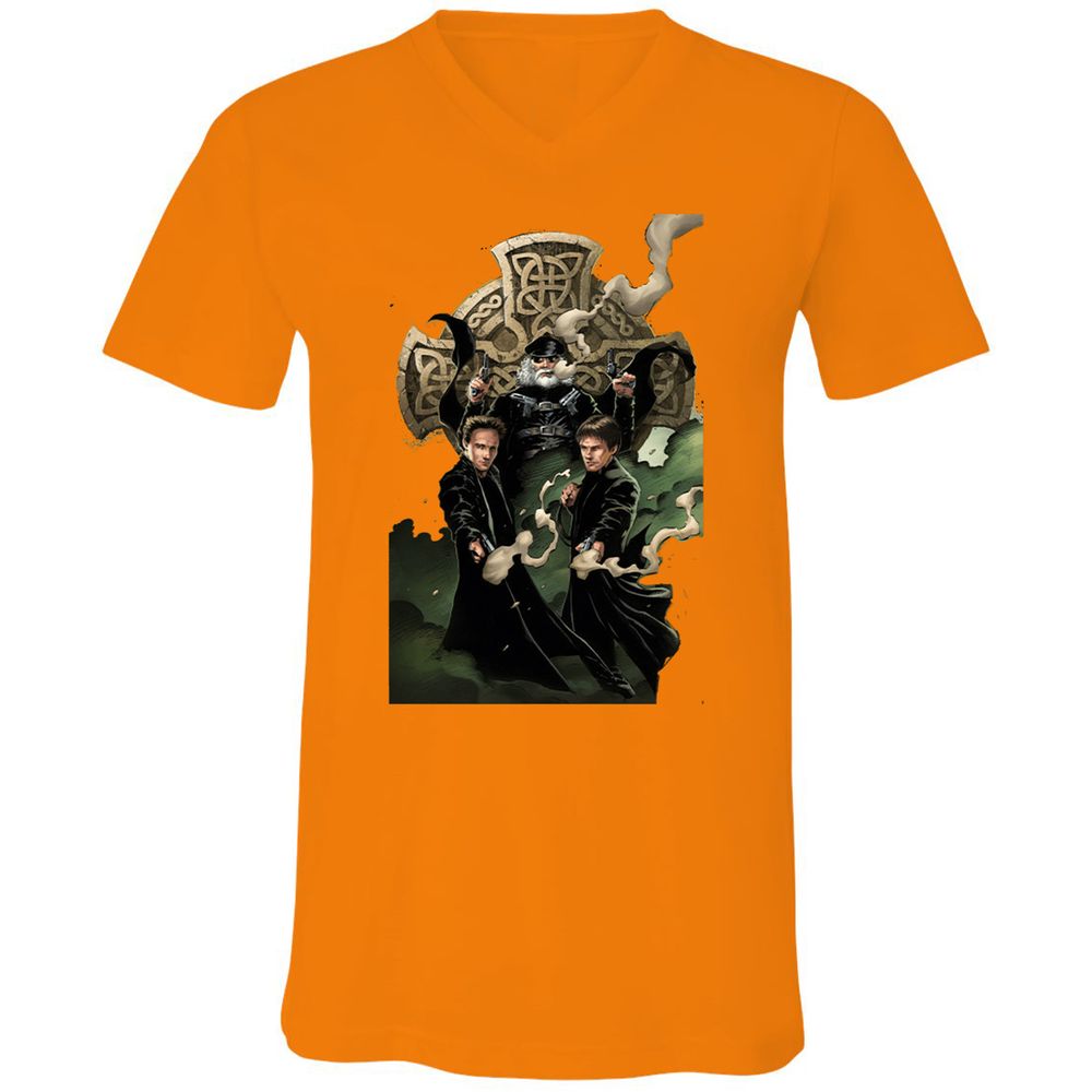 Unisex V-Neck T-Shirt - 6LBP9EX1 - Orange - 11