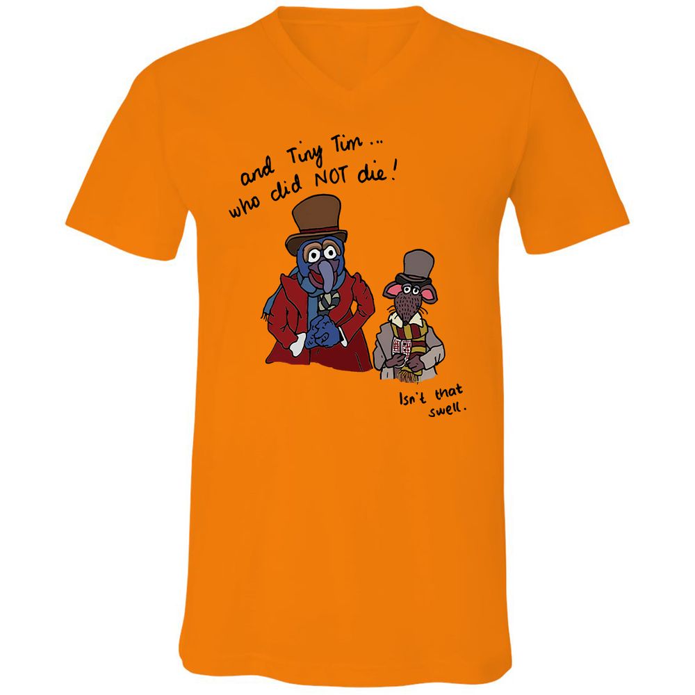Unisex V-Neck T-Shirt - TE8GW164 - Orange - 11
