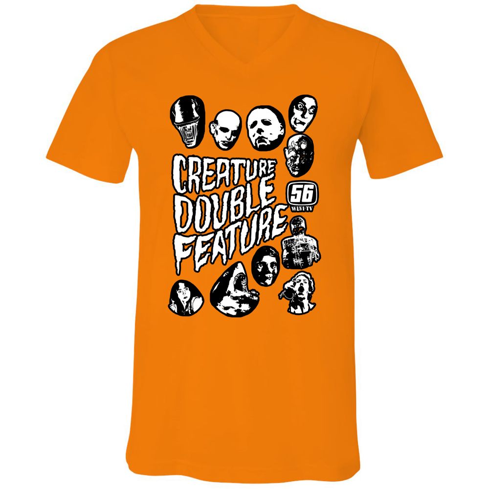 Unisex V-Neck T-Shirt - 7D4TRMYL - Orange - 11