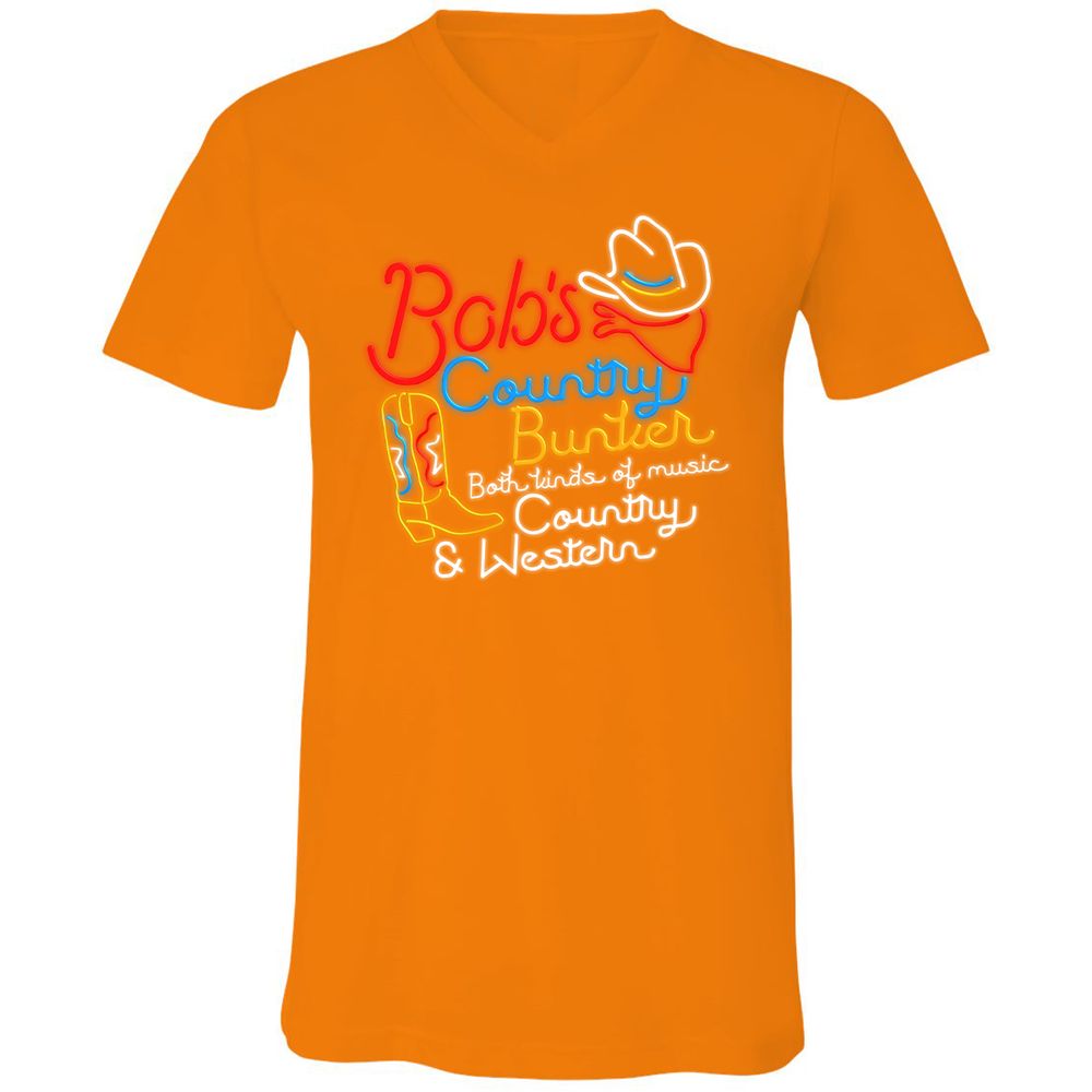 Unisex V-Neck T-Shirt - ZQ13HJLE - Orange - 11