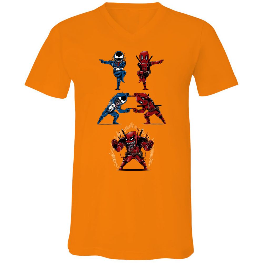 Unisex V-Neck T-Shirt - LVVE9C4D - Orange - 11