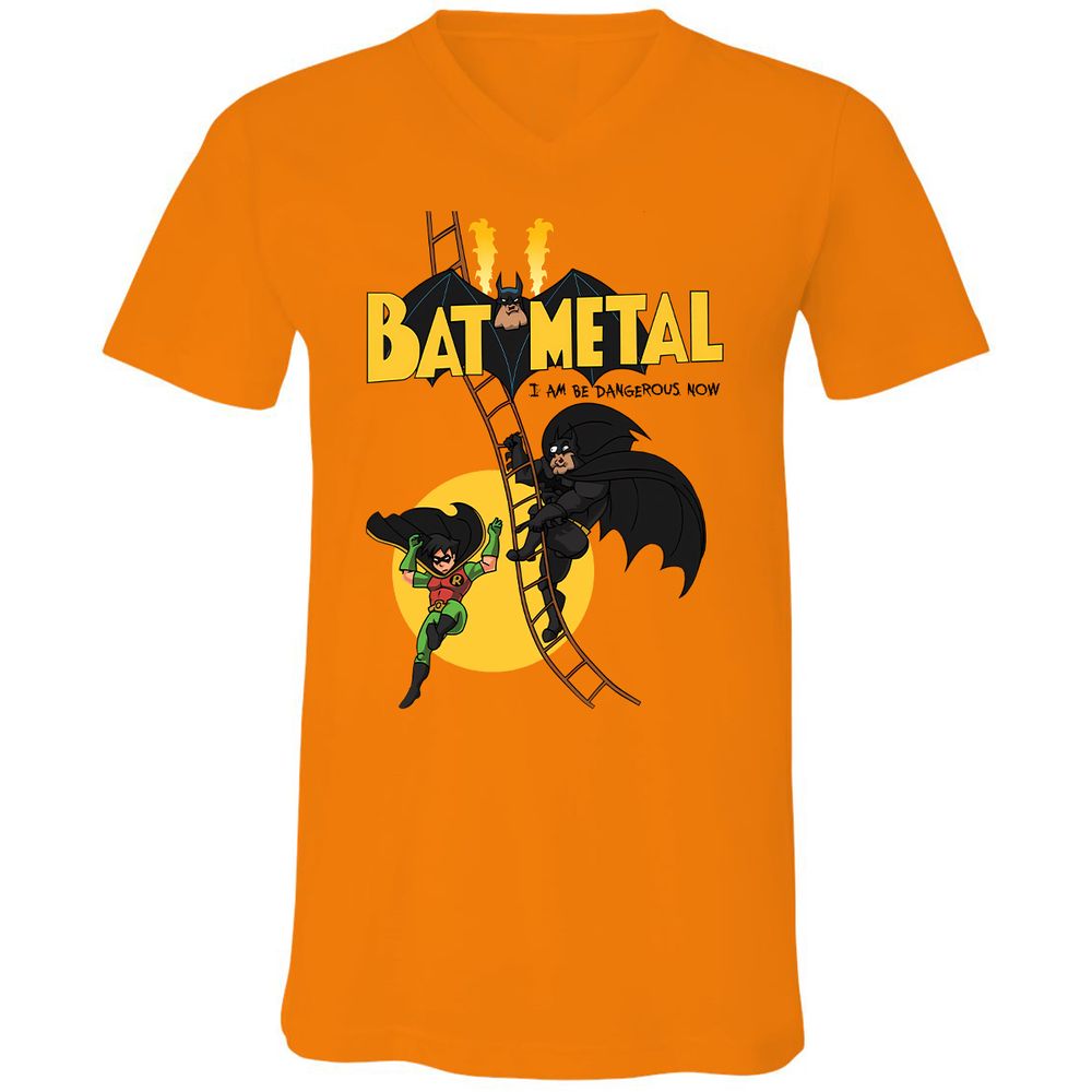 Unisex V-Neck T-Shirt - A15HXCUQ - Orange - 11